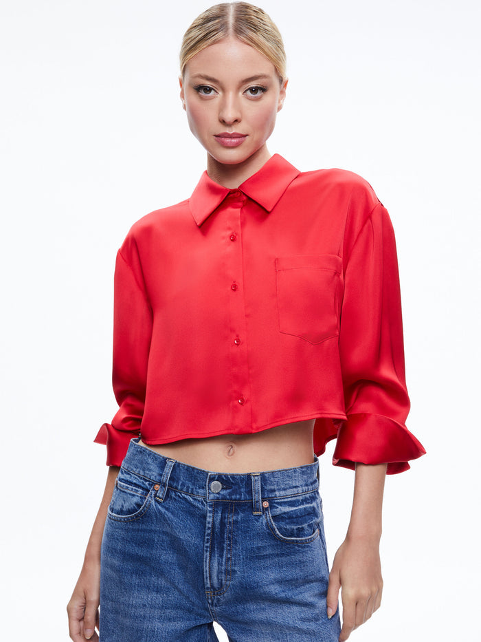 FINELY CROPPED BUTTON DOWN - PERFECT RUBY