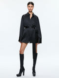 FINELY MINI SHIRT DRESS - BLACK