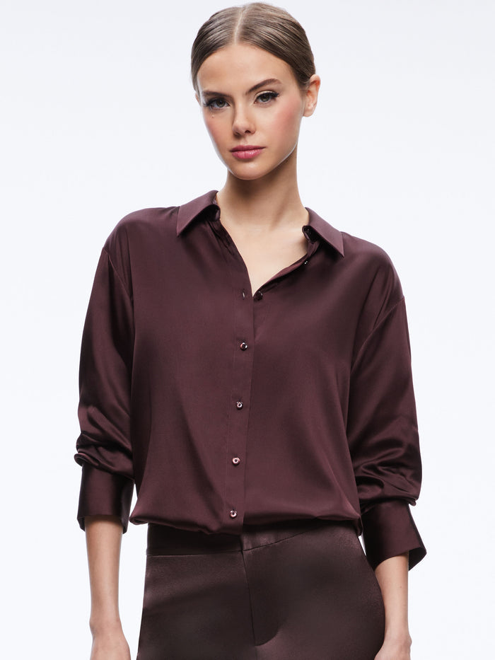 FINELY OVERSIZED BTN DWN SHIRT - TOFFEE