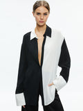 FINELY OVERSIZED BUTTON DOWN SHIRT - BLACK/OFF WHITE