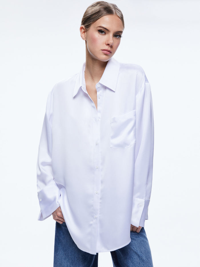 FINELY OVERSIZED BUTTON DOWN SHIRT - WHITE