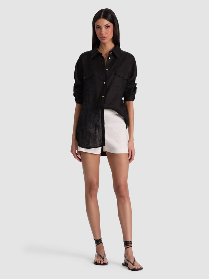 FINELY OVERSIZED UTILITY SHIRT - BLACK