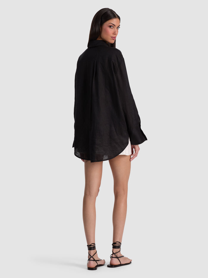 FINELY OVERSIZED UTILITY SHIRT - BLACK