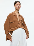 FINELY OVERSIZED UTILITY SHIRT - CAMEL