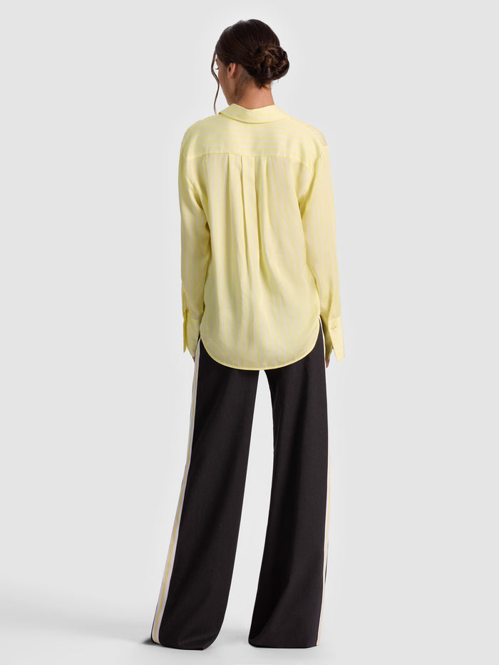 FINELY PINSTRIPED BUTTON DOWN - CRESCENDO STRIPE