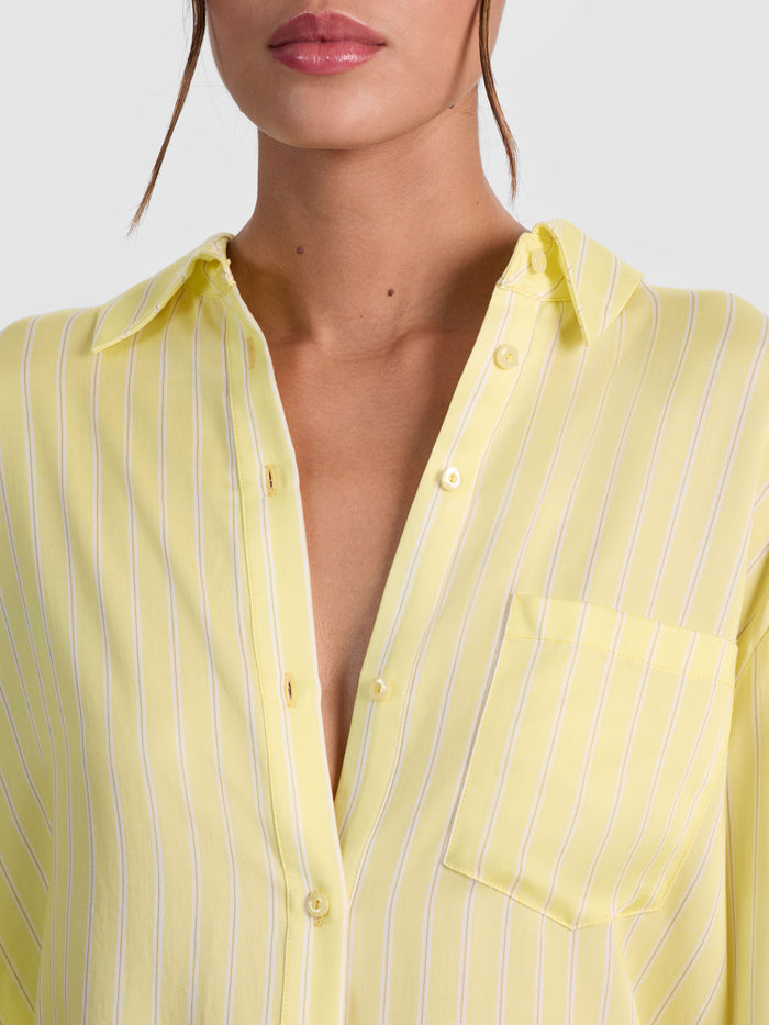 FINELY PINSTRIPED BUTTON DOWN - CRESCENDO STRIPE