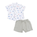 Fishing Lures Polo Button Up with Casual Short