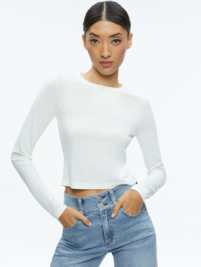FITTED JERSEY TEE - OFF WHITE