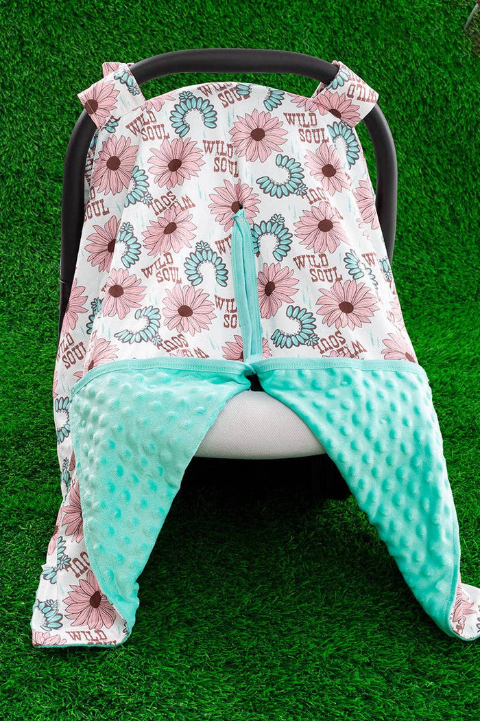 Floral printed & concho horseshoe car seat cover. ZYTB65113005 M