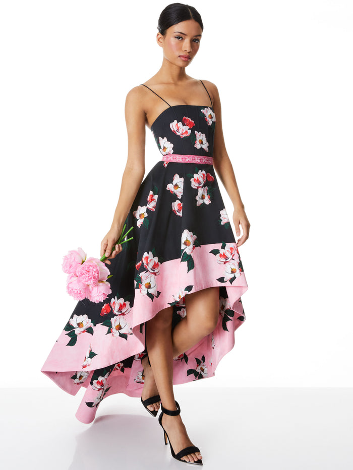 FLORENCE SPAGHETTI STRAP HIGH LOW GOWN - AFTER DARK