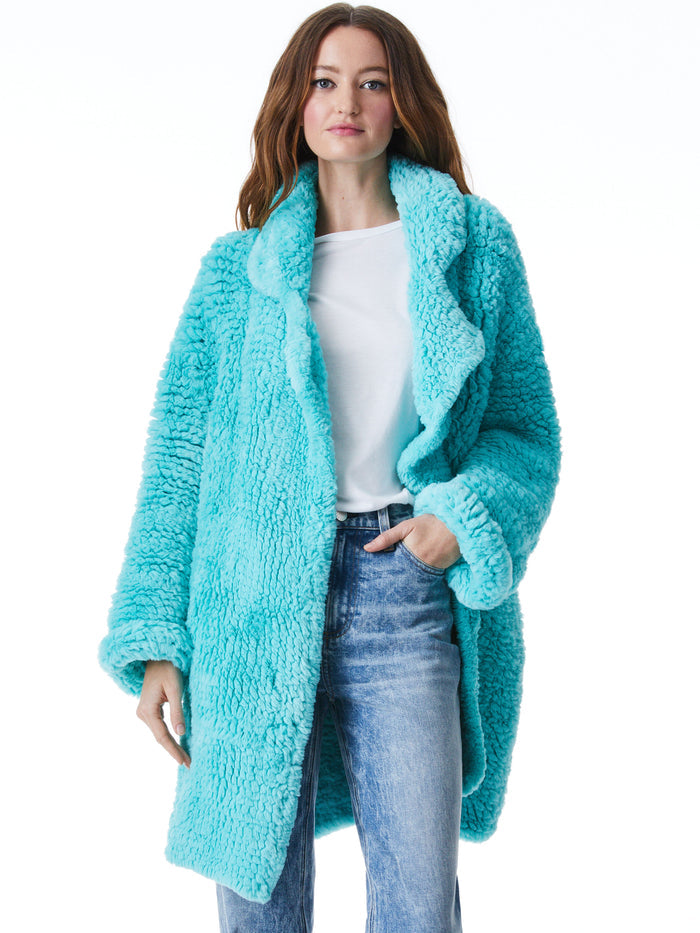 FLYNN FAUX FUR MIDI COAT