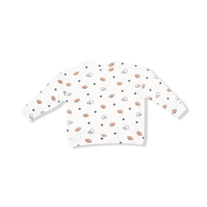 Footballs and Stars Drop Sleeve Shirt with Pocket and Jogger