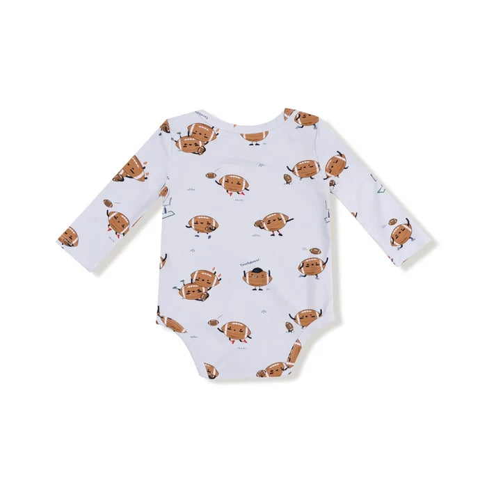 Footballs Playing Football Long Sleeve Bodysuit