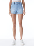 FRANCA BRAIDED WAIST BAND DENIM SHORT - VENTURA BLUE