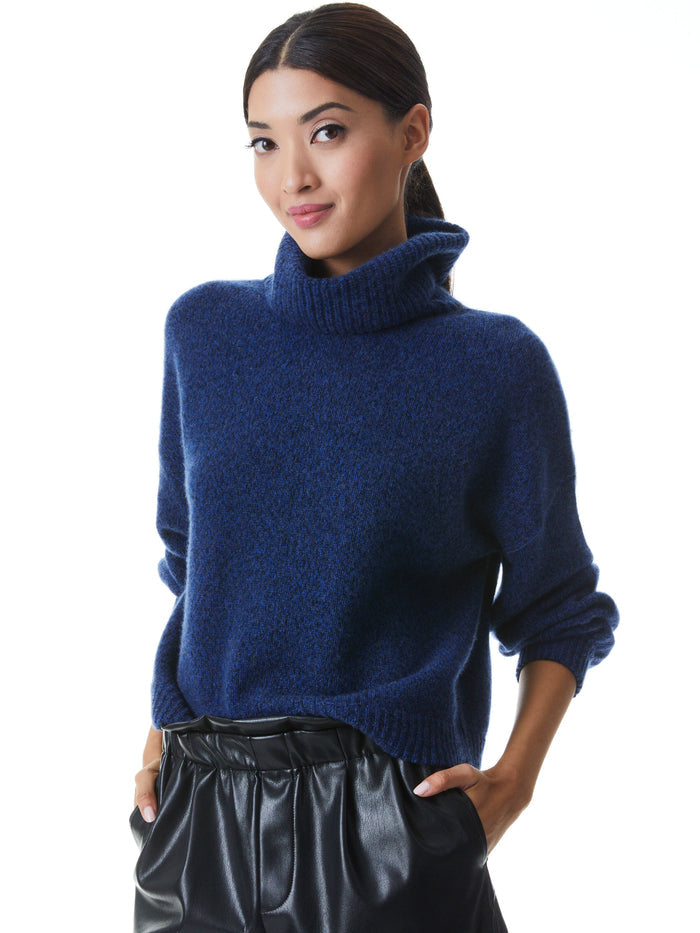 FRANKLYN TURTLENECK PULLOVER - NAVY MULTI
