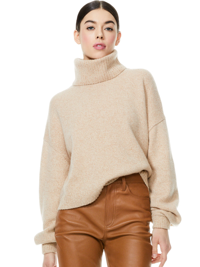 FRANKLYN TURTLENECK PULLOVER - OATMEAL/CAMEL