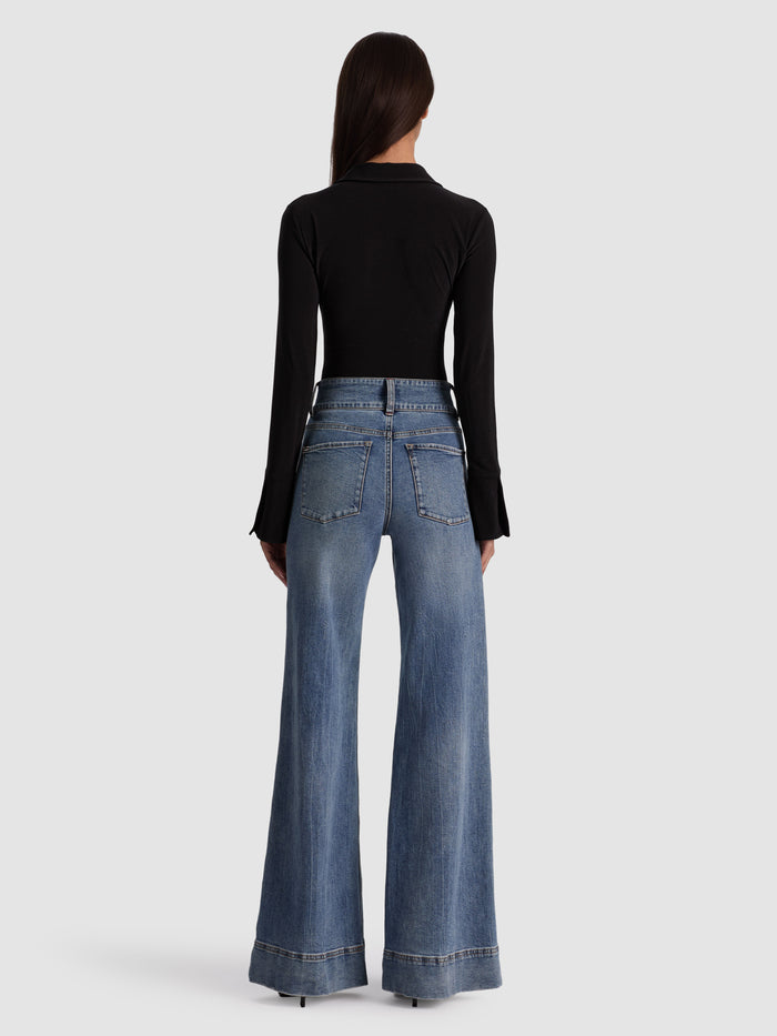 FREYA BUTTON DOWN BODYSUIT - BLACK