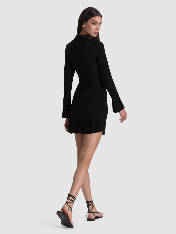 FREYA BUTTON DOWN DRESS - BLACK
