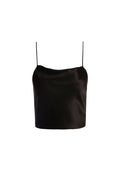 GAB COWL NECK CROP TOP - BLACK