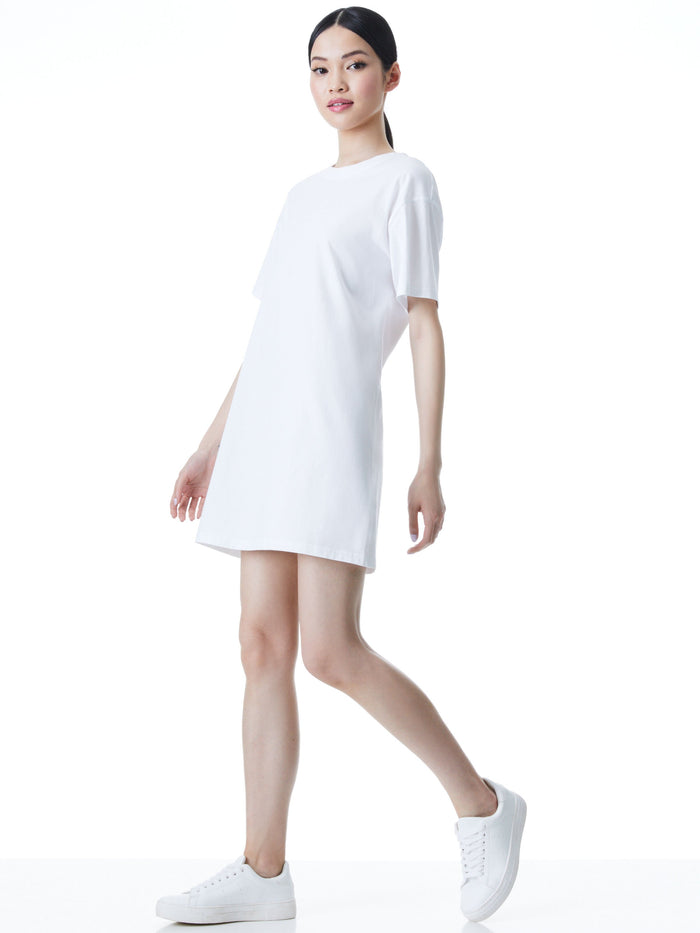 GARNER T SHIRT DRESS - WHITE