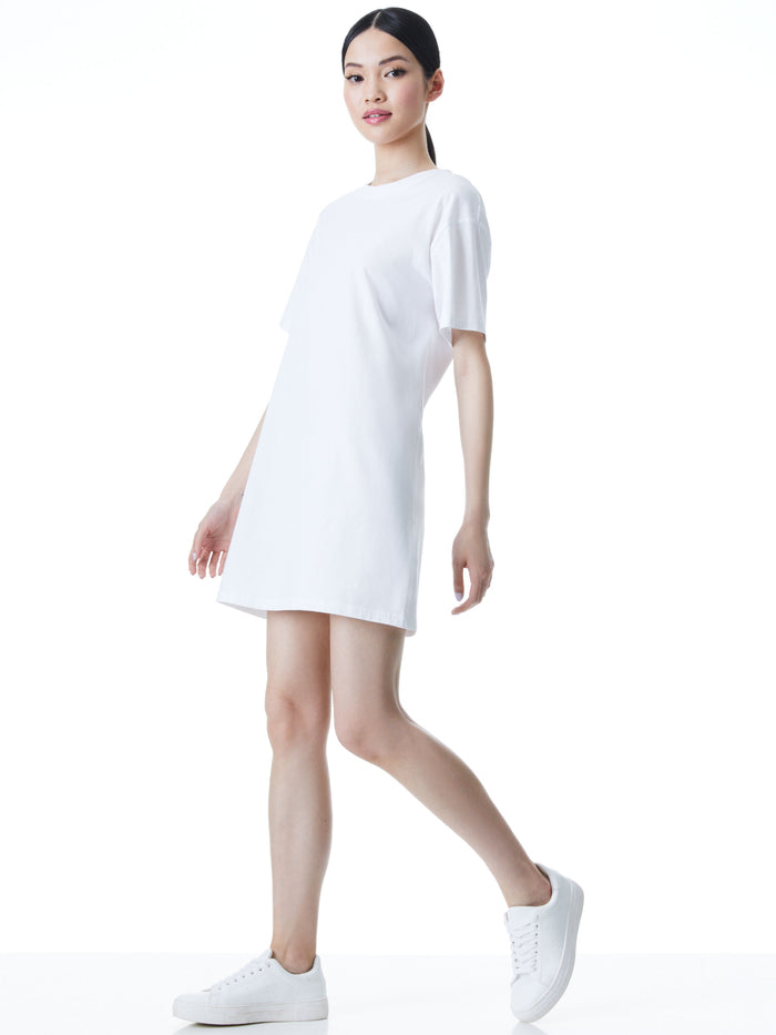 GARNER T SHIRT DRESS - WHITE