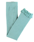 Girls Antique Blue Footless Ruffle Tights