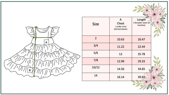 Girls Ava Twirl Lavender Floral Check Spring Tiered Dress