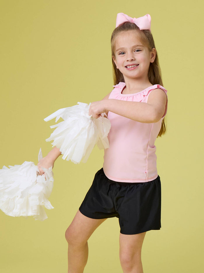 Girls Black Active Butterfly Shorts