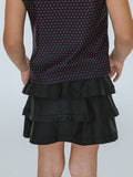 Girls Black Tiered Active Skort