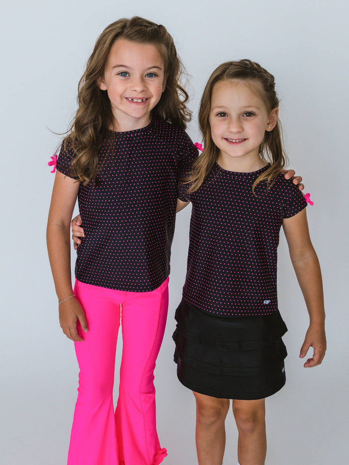 Girls Black Tiered Active Skort