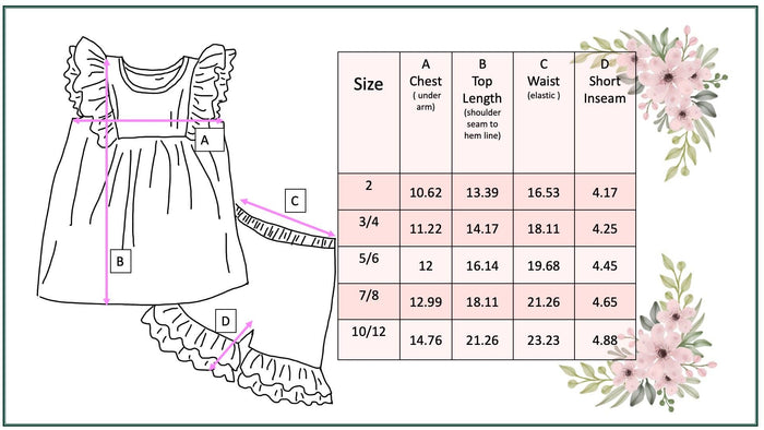 Girls Blush Pink Ruffles Pastel Spring Floral Short Set
