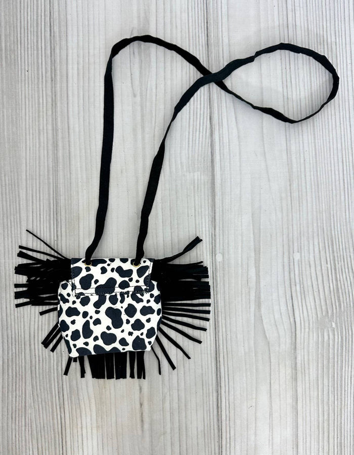 Girls Cow Fringe Purse