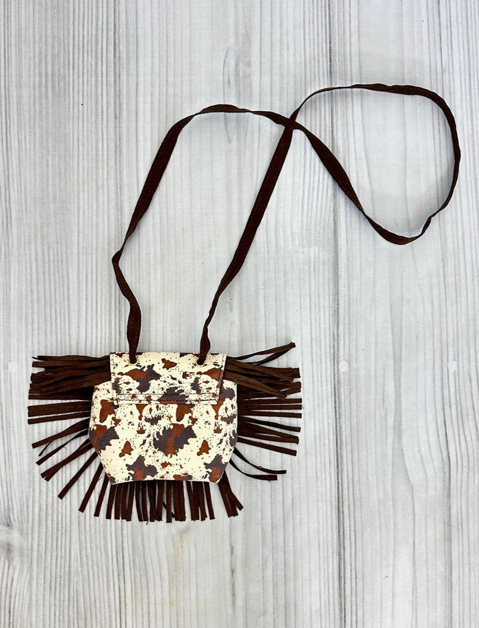 Girls Cowhide Fringe Purse