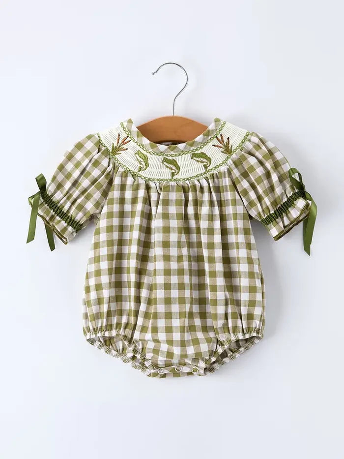 Girls fishing romper