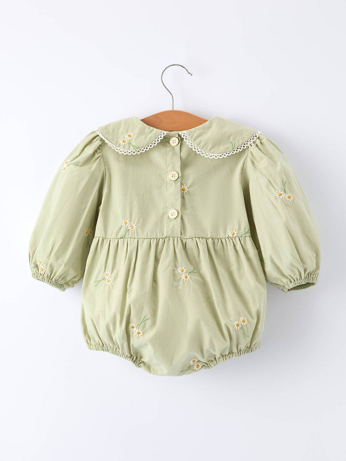 Girls Floral  Romper with Long Sleeves