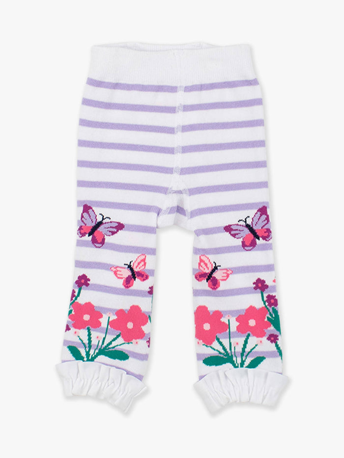 Girls Fluttering Fields Patterned Footless Ruffle Tights