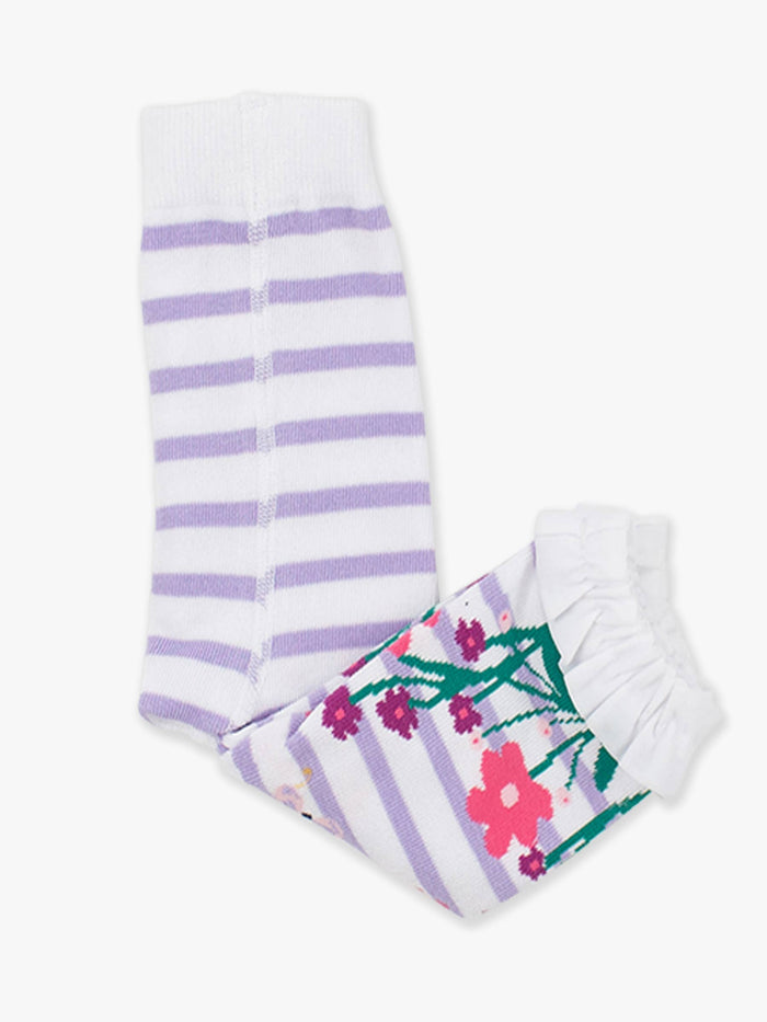 Girls Fluttering Fields Patterned Footless Ruffle Tights