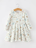 Girls Nativity Scene Winter Print Twirl Dress