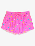 Girls Neon Pink Colorful Hearts Active Butterfly Shorts