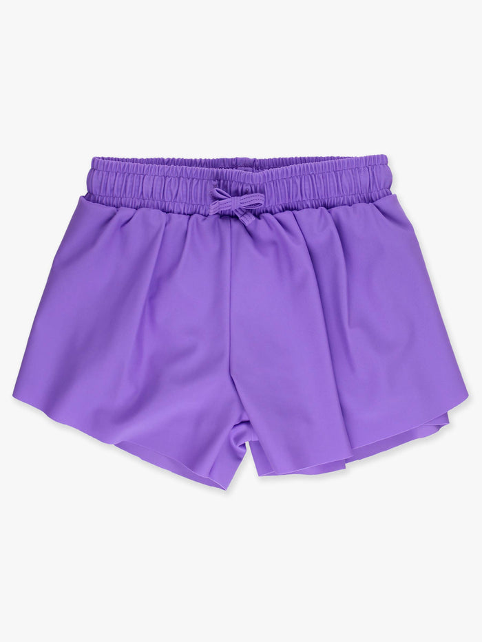 Girls Neon Purple Active Butterfly Shorts