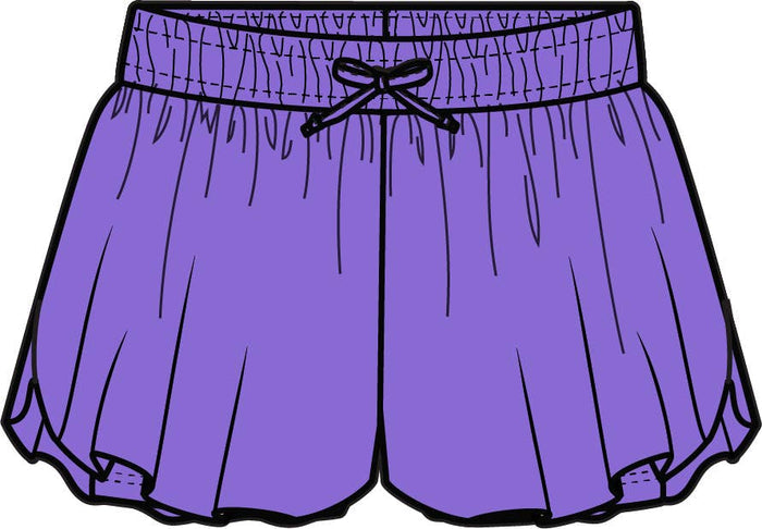 Girls Neon Purple Active Butterfly Shorts