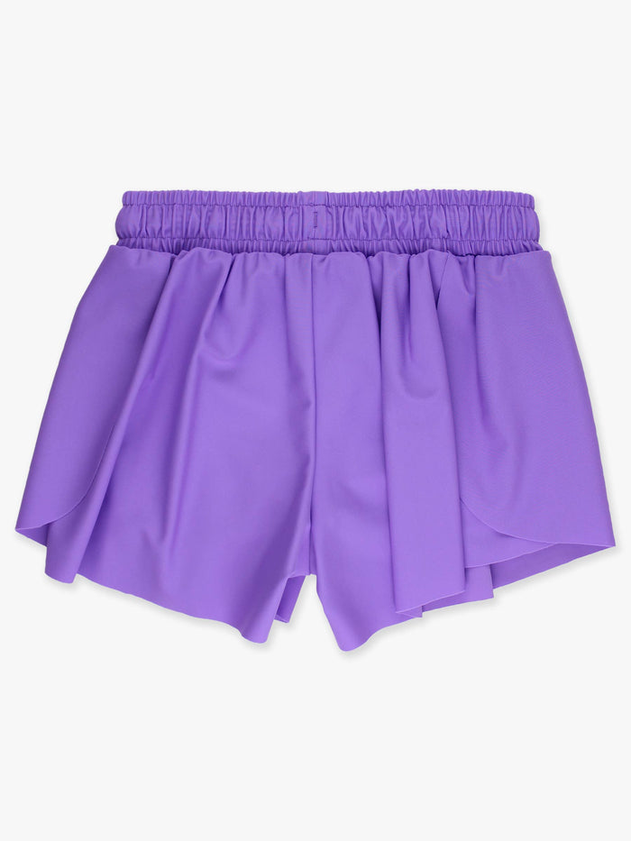 Girls Neon Purple Active Butterfly Shorts
