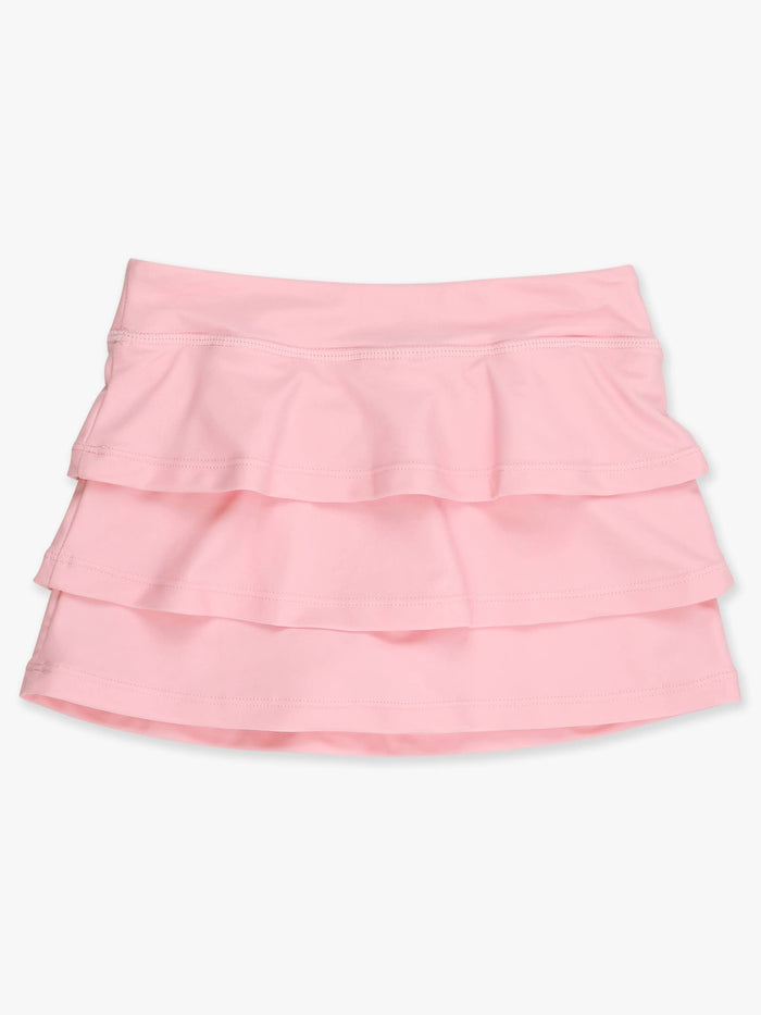 Girls Pink Tiered Active Skort