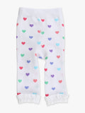 Girls Rainbow Colorful Hearts Patterned Footless Ruffle Tights