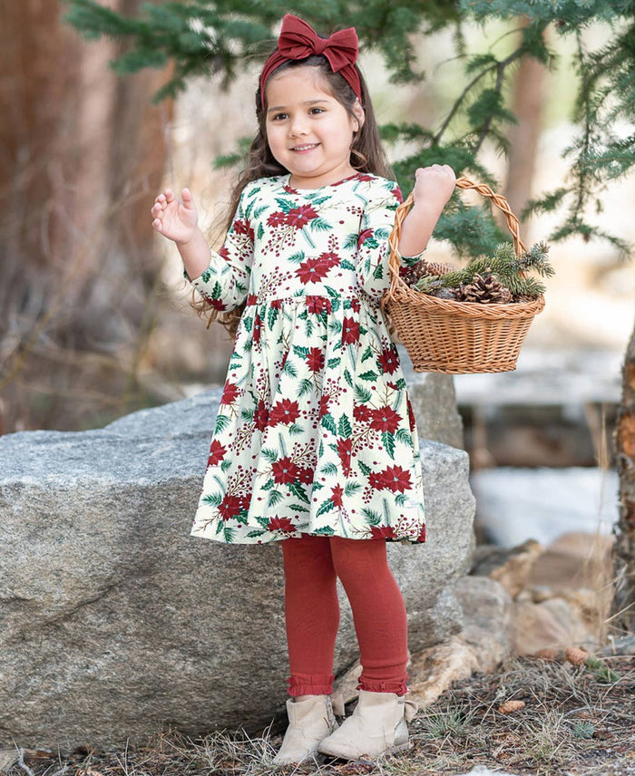 Girls Rosewood Footless Ruffle Tights