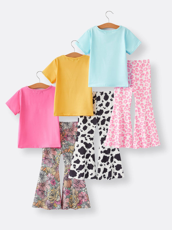 Girls Western Cow Leopard 2 Piece Set