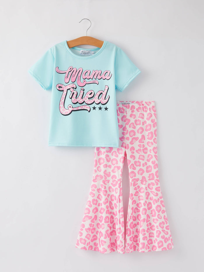 Girls Western Cow Leopard 2 Piece Set