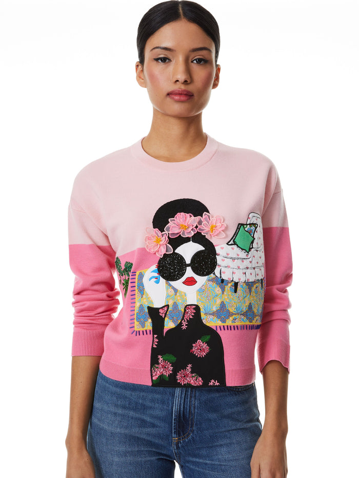GLEESON EMBELLISHED PULLOVER - PRIMROSE