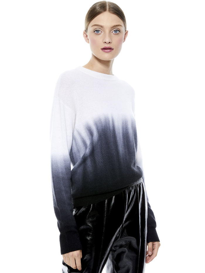 GLEESON OMBRE PULLOVER - BLACK/SOFT WHITE OMBRE