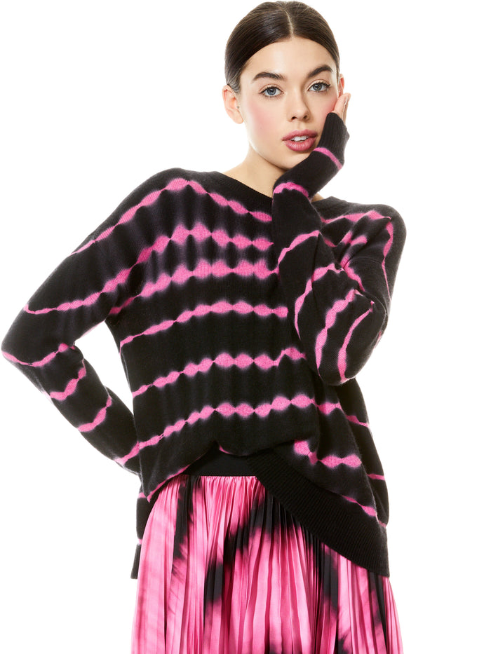 GLEESON OMBRE PULLOVER - WASHED TIE DYE BLACK